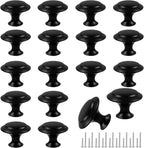 Romeda 18 Piece Drawer Hardware - Black 30mm Cabinet Knobs & Pulls for Dressers & Kitchens with Screw