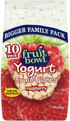 Fruit Bowl Fruit Flakes Raspberry with a Yogurt Coating (10x25g) - Pack of 2