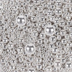 Pearls for Cake Decorating, Silver Pearl Sprinkles, Silver Metallic Sprinkles for Cake Decoration, Perfect for Cupcakes, Macaron, Cookies, Waffles, and Ice Cream Topping.120g(4.23oz)