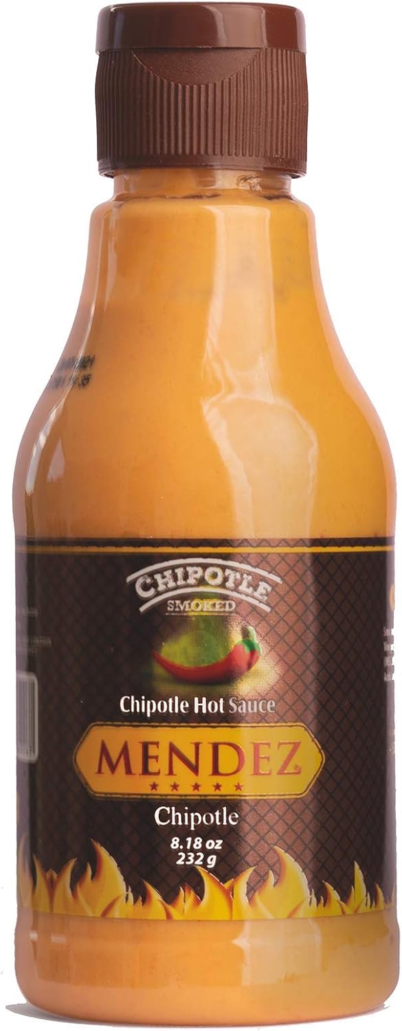 Mendez Hot Sauce - Chipotle - Molho de Pimenta Cremoso - Imported from Brazil - Delicious Smoky Flavor - Low Sodium & Sugar-Free - Gourmet Vegan - Paleo & Keto Friendly, Low Carb, Ideal On Burgers, Eggs, Salad, Pizza