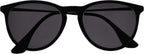 OPULIZE JET Reading Sunglasses for Women Men,Tinted Lens with UV400 Protection,Scratch Resistant Round frame with Spring Hinges,Black Front Silver Arms +2.5 (Pack of 1)