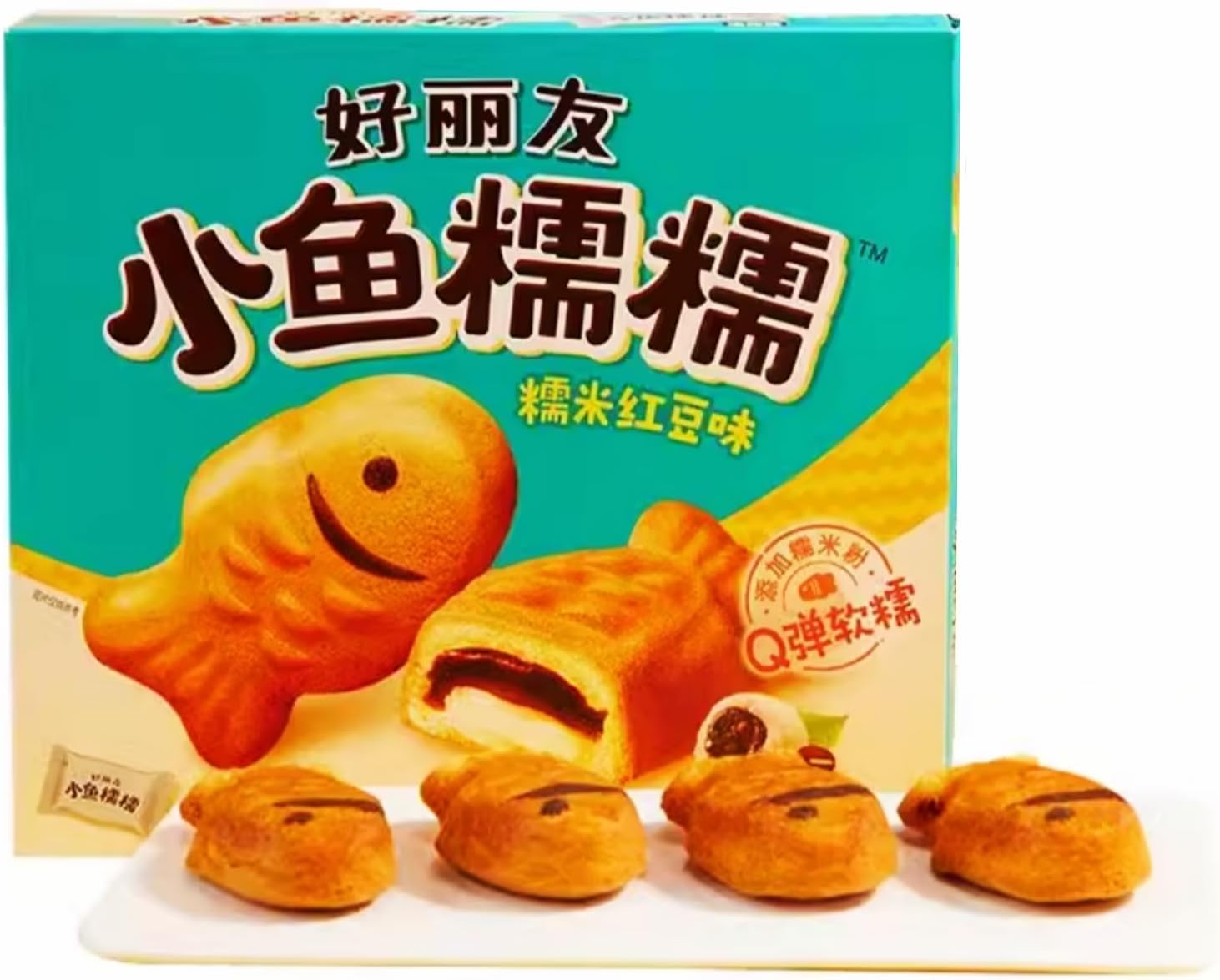 Taiyaki, Glutinous rice red beans flavor, Japanese Sweets Wagashi, Traditional Asian Dessert Snacks, Suitable for Afternoon Tea ＆ Daily Snack, 6 cake (1 Box)