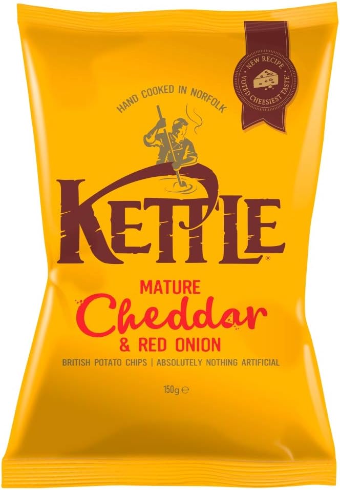 Kettle Chips Mature Cheddar & Red Onion, 150g