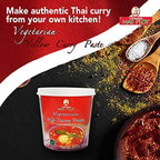 Mae Ploy Vegetarian Red Curry Paste with Authentic Thai Spices Like Shallots, Chili, Lemongrass, Galangal, Kaffir Lime, Garlic, No MSG, Preservatives Or Artificial Coloring (35 oz Tub)
