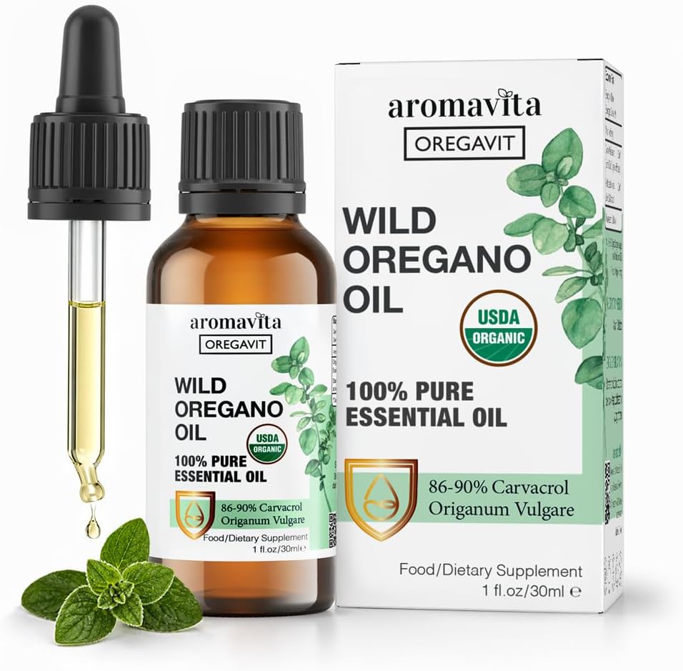 Wild Oregano Oil Organic - 100% Pure Undiluted Organic Wild Oregano Oil with 86-90% Carvacrol, Immune Support - Plant-Based, Herbal Supplement - Vegan, Non GMO, Gluten Free, 1fl.oz/30ml