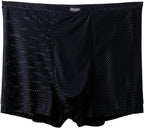 ElzEy 3 Packs Men's Boxer Briefs, Ice Silk Soft Underwear, Oversized Inner Pants Plus Size Boxershorts, 2XL-13XL (Color : Black, Size : XX-Large)