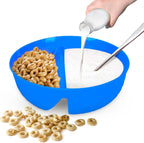 Just Solutions Crunch Anti-Soggy Cereal Bowl - Keeps Cereal Fresh & Crunchy | BPA Free | Microwave Safe | Ice Cream & Topping, Yogurt & Berries, Fries & Ketchup and More - Blue