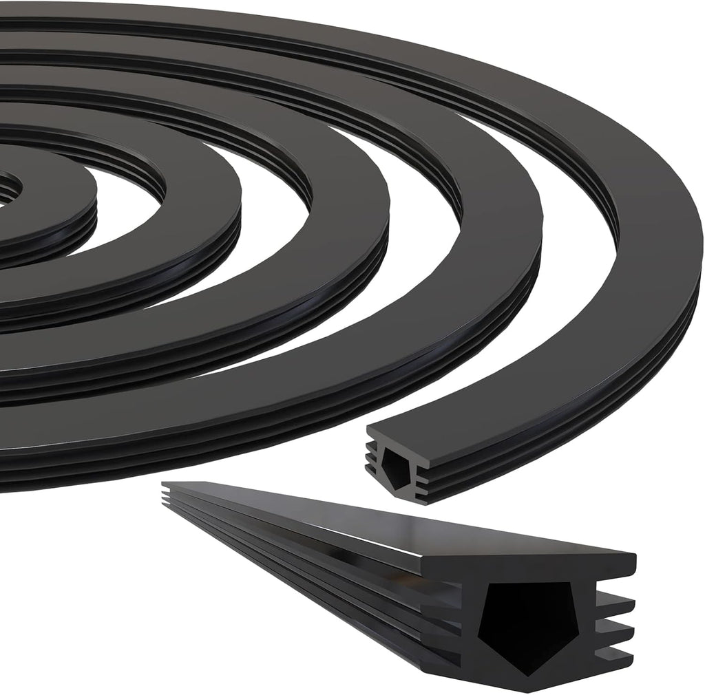 8 Meters Dust Protection Soft Cover Seal Strip,6mm Slot 20 Series Aluminum Extrusion Profile Dustproof Flat Seal Strip,Side Slot Strip (Black)