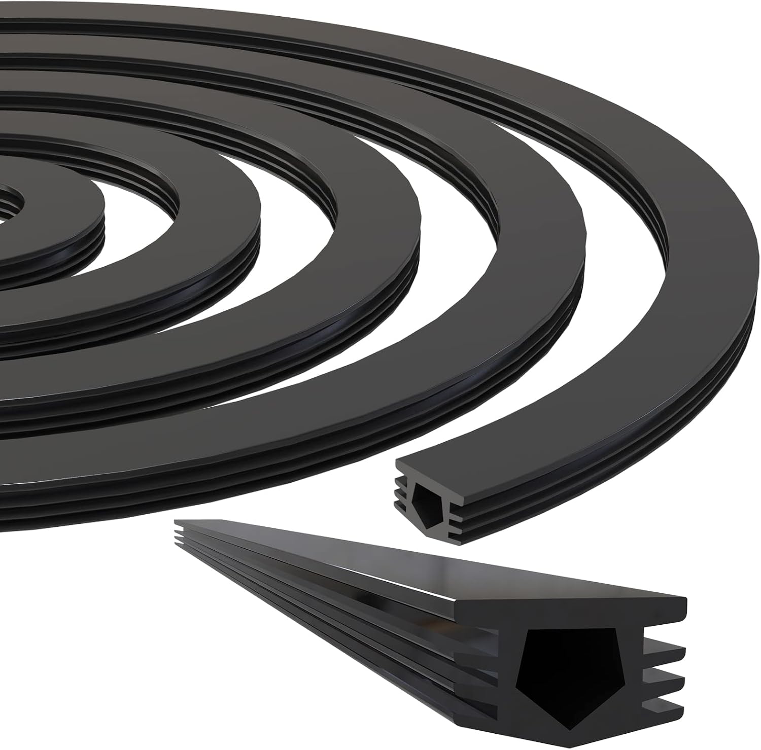 8 Meters Dust Protection Soft Cover Seal Strip,6mm Slot 20 Series Aluminum Extrusion Profile Dustproof Flat Seal Strip,Side Slot Strip (Black)