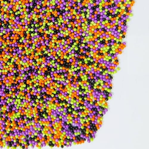 Halloween Nonpareils Sprinkles - 4.6oz (130g) Bulk Black, Purple, Orange, Green Cake Decorations Mix | Edible Cupcake Toppers, Cookie & Ice Cream Toppings for Halloween Parties & Celebrations
