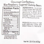 Dark Blue Gummy Bears Sugared, 1.3 Pound Resealable Bag, Blue Candy, Blue Raspberry Flavored, The Hampton Popcorn & Candy Company