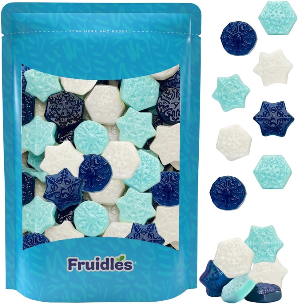 Fruidles Christmas Gummi Snow Flurries, Delicious Gummy Candy, Fun and Festive Holiday Snacking (2 Pounds)