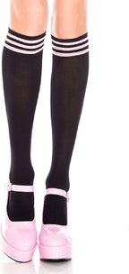 Music Legs Women's Striped Top Opaque Knee Hi