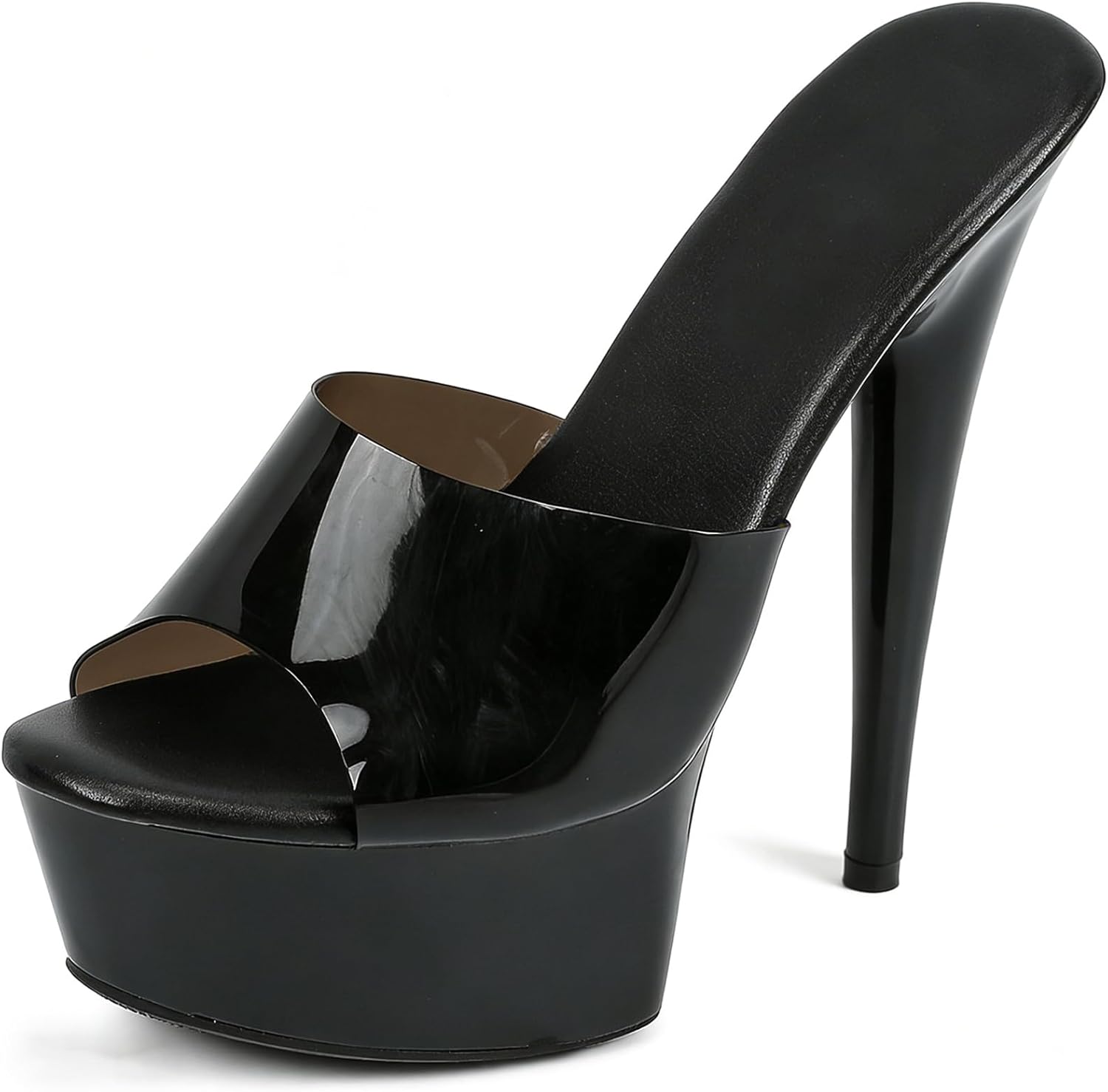 Women'S Clear Band Peep Toe Stiletto Prom Heels Sandals Sexy Transparent Straps Slip On Platform Super High Heeled Pole Dance Exotic Sandals For Party Wedding Pumps