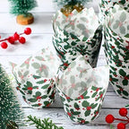 Uiifan 200 Pcs Holly Christmas Tulip Cupcake Liners Christmas Cupcake Wrappers Holly Muffin Liners Holders Tulip Wrappers for Party Decoration