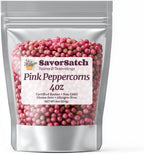 SavorSatch Pink Peppercorns – 4 oz Resealable Stand-Up Pouch | Whole Dried Pink Pepper | Non-GMO, Certified Kosher | Gourmet Spice for Cooking, Seasoning & Garnish