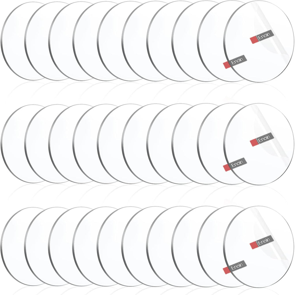Enoin 30 Pack 1.5 inch Acrylic Circle Blanks - Acrylic Discs Cut to Size Plexiglass Sheets 1/8 inch Thick, Platic Discs Clear Ornaments for Crafts Arts and Crafts, DIY Project, Paintings