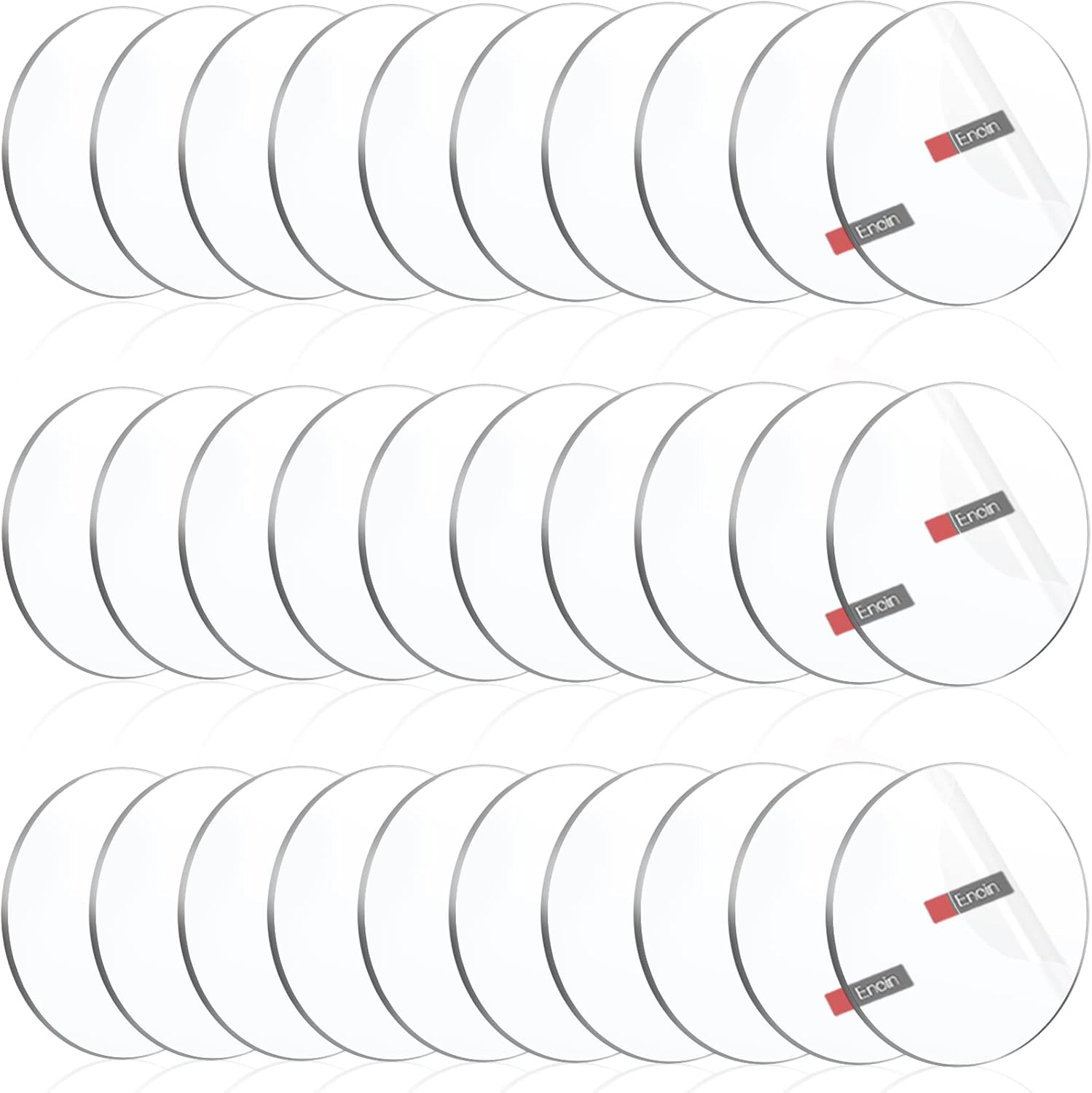 Enoin 30 Pack 1.5 inch Acrylic Circle Blanks - Acrylic Discs Cut to Size Plexiglass Sheets 1/8 inch Thick, Platic Discs Clear Ornaments for Crafts Arts and Crafts, DIY Project, Paintings