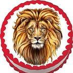 Lion with a Full Mane Edible Cake Topper- 8" Round