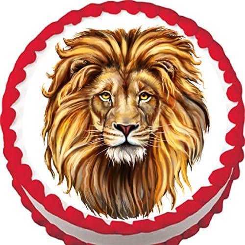 Lion with a Full Mane Edible Cake Topper- 8" Round
