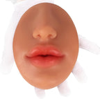 Silicone Nose Mouth Model Soft Flexible Piercing Practice Body Parts Silicone Lips Realistic Face Piercing Model Display (Tan, L-Thick Lip)