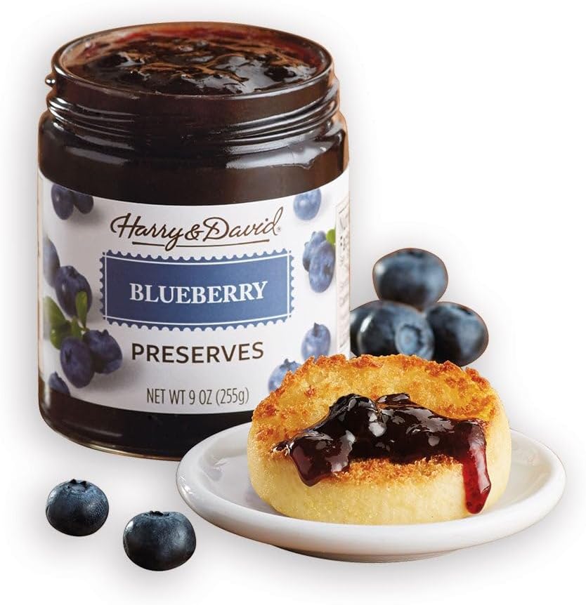 Harry & David Blueberry Preserves, Gourmet Fruit Spread, Great For Toast, Pancakes, Yogurt Parfaits, Breakfast Gift For All Occasions, Appreciation, Thank You, 11.5Oz