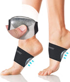 Copper Arch Support - Plantar Fasciitis Relief Arch Supports Bands/Sleeves with Gel Pads, Flat Feet Pain Relief,Men Women （1 Pair Black