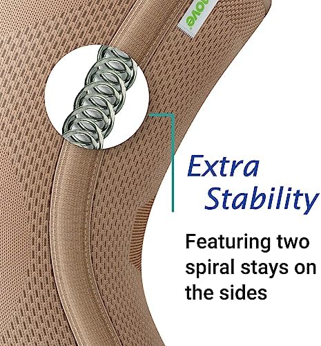 Actimove Everyday Supports Knee Support Closed Patella 2 Stays – Helps with Pain Relief and Swelling – For Chronic Knee Pain and Overuse Knee Injuries – Left/Right Wear – Beige, Medium