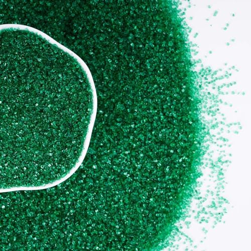 Kasvan Sanding Sugar Sprinkles - Edible Sugar Crystals, Baking Cake Decorations, Ice Cream Toppings cupcake Decorating, Wedding Party Chirstmas Supplies, 85g/3.2oz (Dark Green)