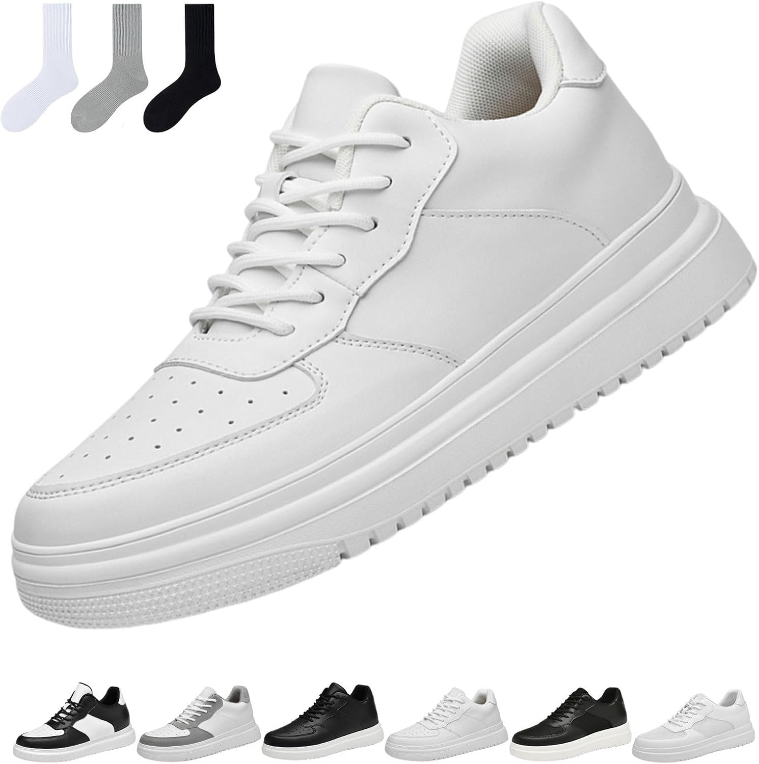 Height Boost Sneakers with Invisible Lift, 1.6”/2.4”/3”/4” Height Increase, Lightweight Breathable Non-Slip Shoes for Men & Women (Unisex Size Guide)