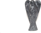 Jet Energized Hematite 2" Angel Gemstone Divine Spiritual 40 Page Crystal Therapy Booklet Gift Archangel Suruel Raphael Raguel Michael Gabriel Remiel Uriel Image is JUST A Reference