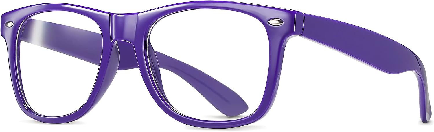Clear Lens Non-Prescription Retro Nerd Glasses for Men Women - Cosplay Costume Fake Eyeglasses