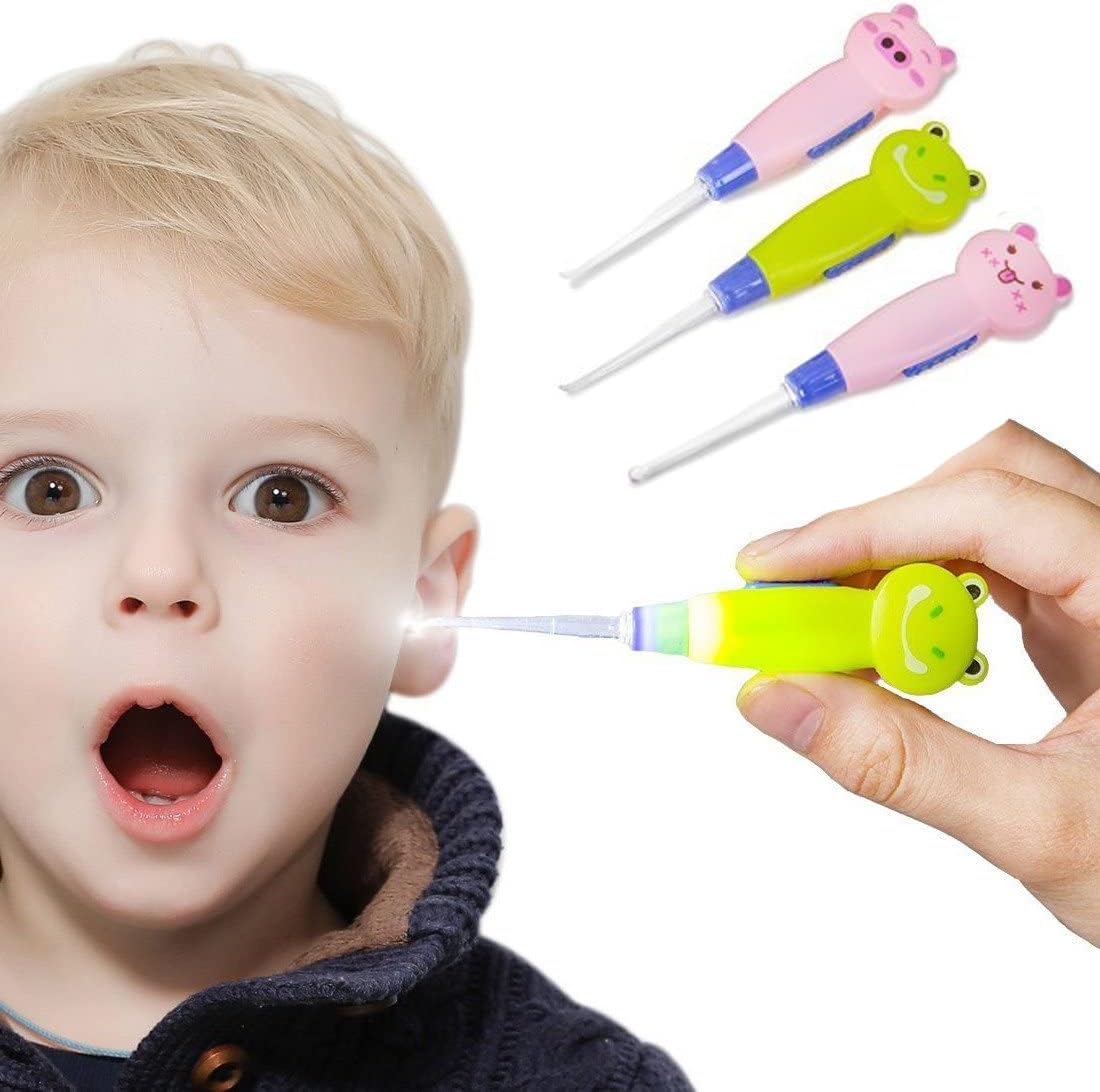 Ear Wax Removal Tool for Kids with LED Light, Remove Ear Wax with LED Light for Easy Access 3Pack