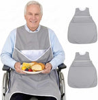 Adult Bibs for Men Women, Adult Bibs for Eating Waterproof Clothing Protector with Crumb Catcher, Large Size