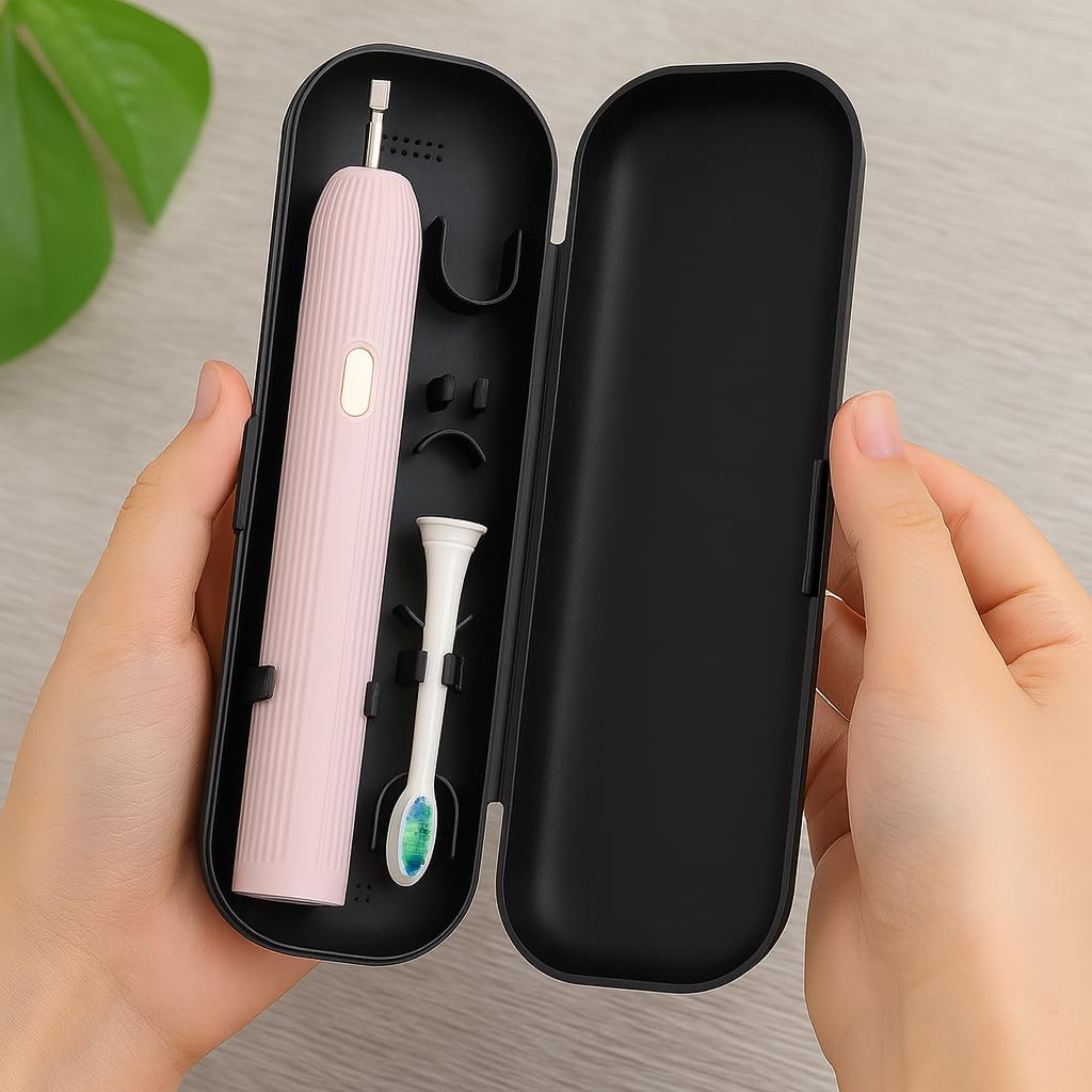Toothbrush Travel Case Universal Toothbrush Holder Portable Storage Box, Hygienic Protective Cover for Travel & Home (Black)