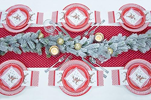 Boston International Roseanne Beck Lunch Napkins, Reindeer Pattern