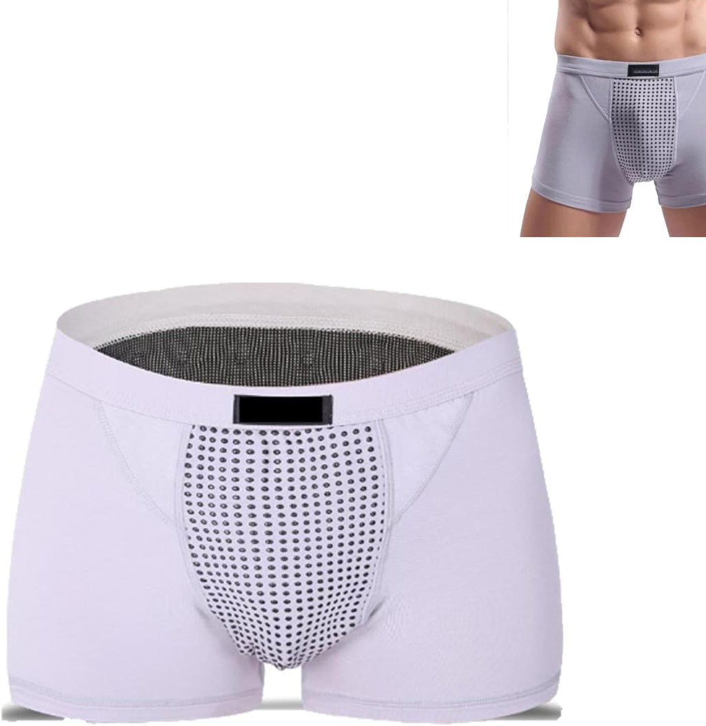 Prostate Magnetic Therapy Boxer Briefs, Tourmaline Prostate Therapy Magnetic Boxer Briefs for Men (Grey,L)
