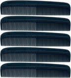 GENTS (5 Pack) Pocket Comb Black Unbreakable Round Teeth Course Fine Pocket Beard & Mustache Combs for Men's Hair | Sideburns Travel-Friendly Symmetry, Friendly Birthday Gifts Peines para Cabello
