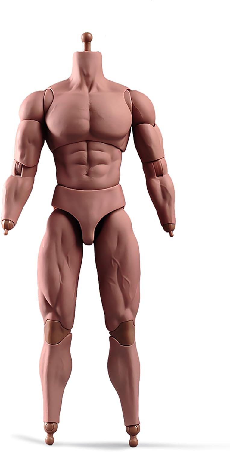 1:6 Scale Male Action Figure 12 Inch Flexible Muscle Male Figure Body Doll Miniature Figure Without Head Sculpt