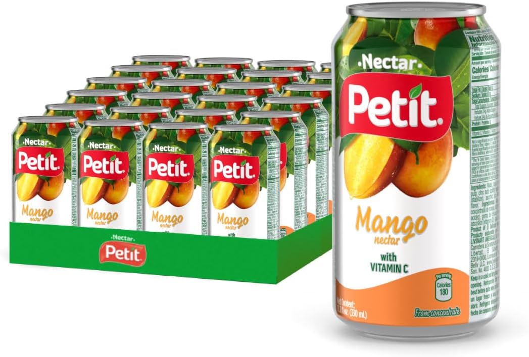 Petit Mango Nectar, 330 ml Cans (Pack of 24) – Sweet Tropical Fruit Juice Beverage
