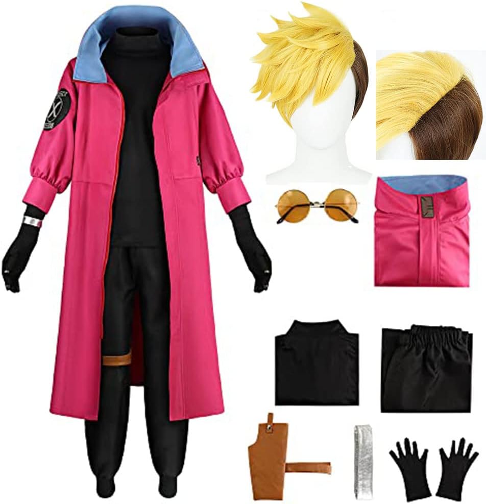 Vash the Stampede Costume Cloak Trench Trigun Vash Cosplay Outfit Uniform Halloween Men