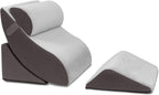 Avana Kind Bed Orthopedic Support Wedge Pillow Comfort System – for Post-Surgery, Heartburn, Snoring, Acid Reflux & GERD, 4-Piece-Set, Grey/Charcoal