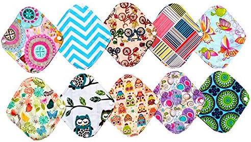 10PCS 8 Inch Reusable Washable Menstrual Pads Sanitary Pads Panty Liner