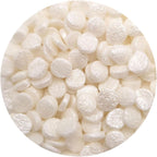 NCS Mini Metallic White Round Confetti Edible Sprinkles – Cupcake, Cake & Cookie Decorations, 8 oz