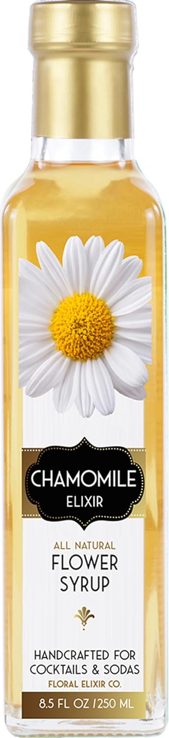 Floral Elixir Co. - All Natural FLOWER Syrup for Cocktails & Sodas, 8.5 oz (Chamomile)