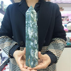KatLin Natural Water Grass Agate Stone Column Crystal Energy Mineral Home Office Decor Craft Gifts Ore Reiki Spirit Healing Ornaments (Size : 850-900g)