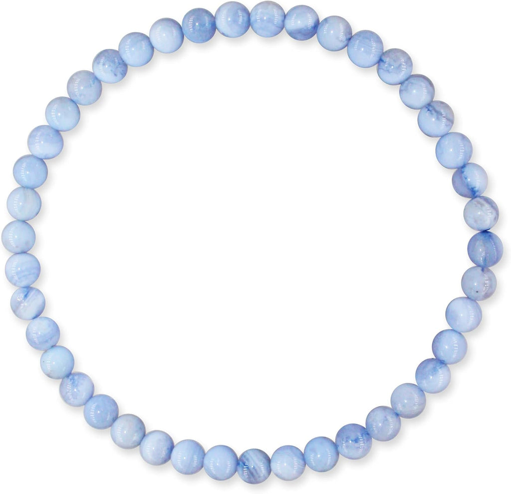 Blue Lace Agate Crystal Bracelet 4mm bead Gemstone bracelet healing Reiki Spiritual Stackable beaded bracelet gift for her