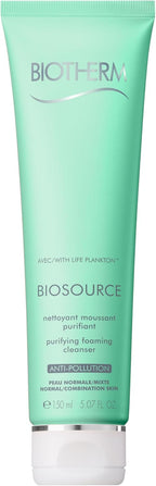Biotherm Biosource Purifying Foaming Cleanser, Tonifying and Exfoliating Cleansing Gel with Biotech Plankton & Zinc for Radiant Skin, Toner, Gel, 5.1 Fl. Oz.