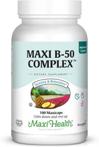 Maxi Health Vitamin B Complex – High Potency B Complex Vitamins B-50 with B1, B2, B3, B6, B12, Biotin & Folate – Support Cellular Energy & Mental Clarity – Kosher – 100 Capsules