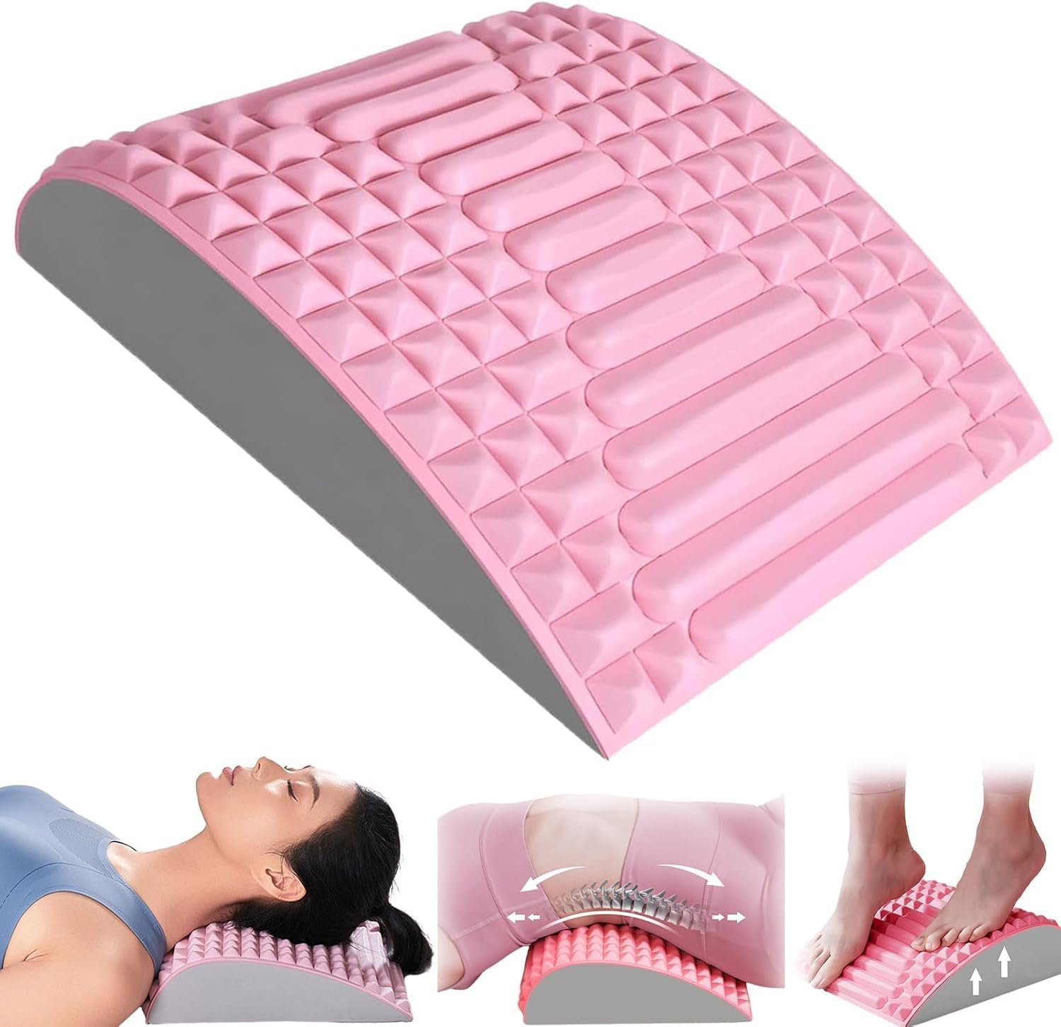 Acemend Back Stretcher, Acemend Refresh Back Stretcher for Sciatica, Back Stretcher for Lower Back Pain Relief (Pink)